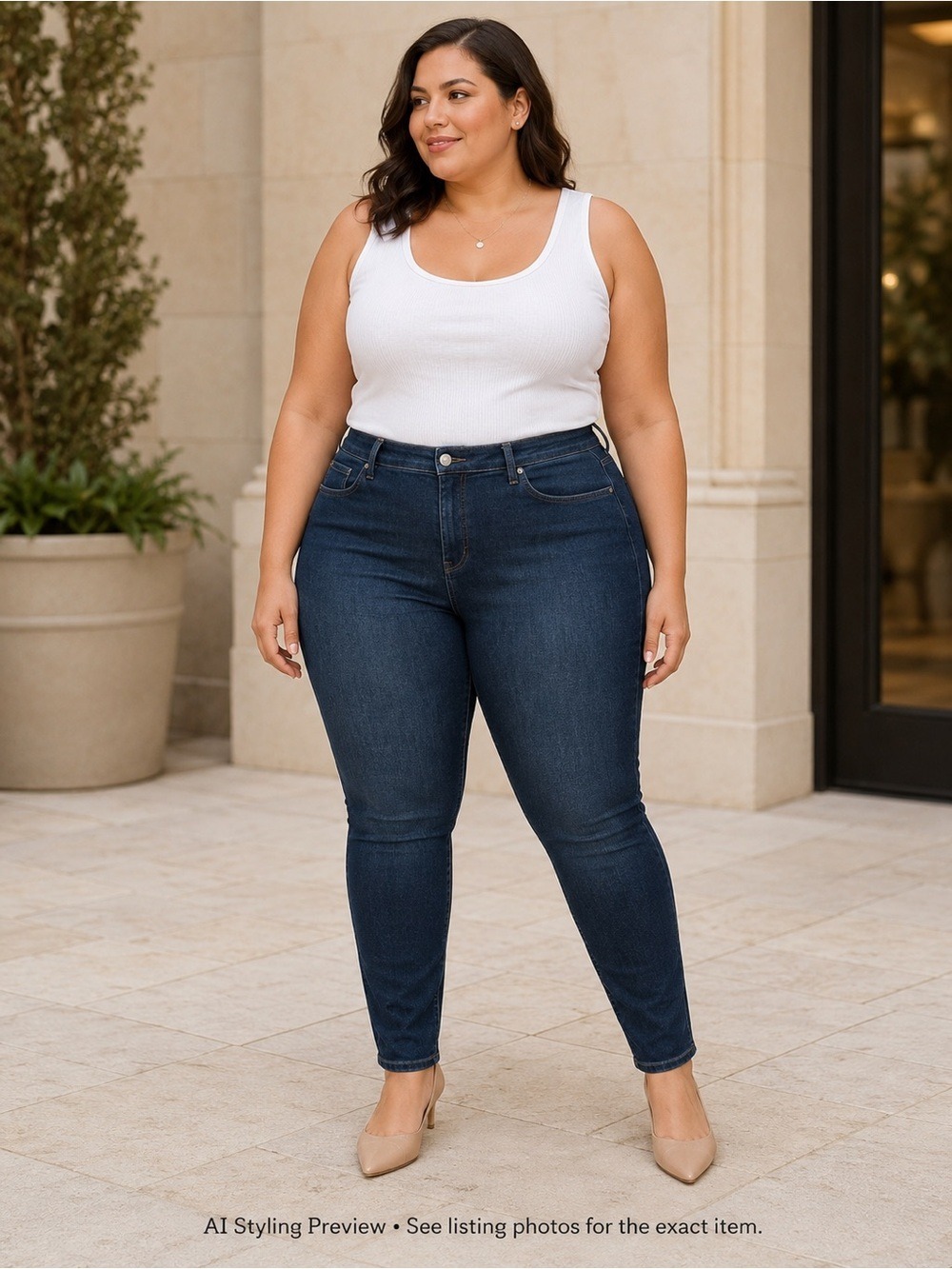 NYDJ Lift Tuck High Rise Skinny Jeans 22W Plus Dark Wash Stretch NWT